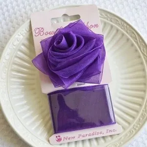 Purple Rose Bow and Ribbon Easy Clip On Present Gift Bow Christmas Gift Wrap