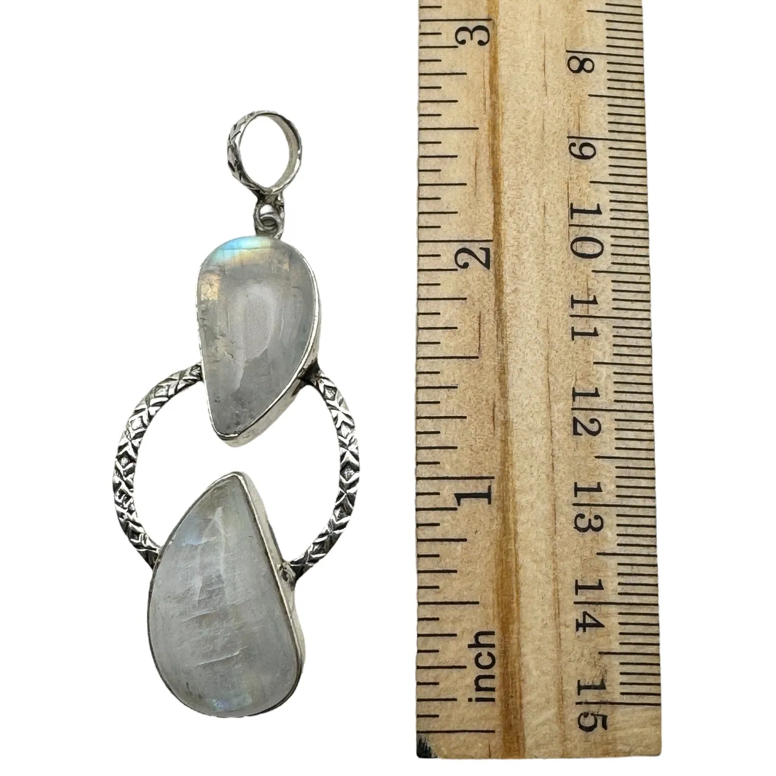 Rainbow Moonstone Solid 925 Sterling Silver Pendant