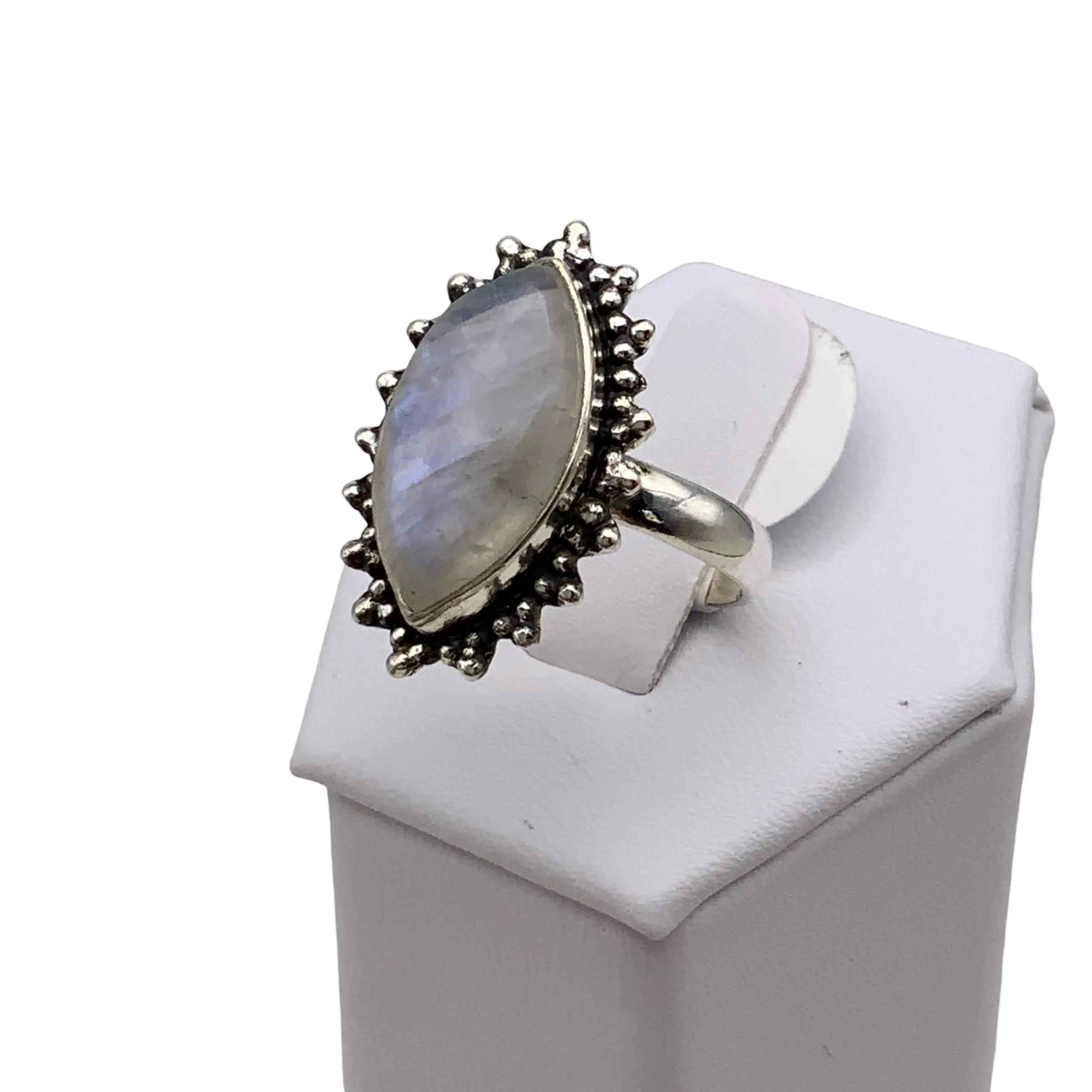 Rainbow Moonstone Solid 925 Sterling Silver Ring