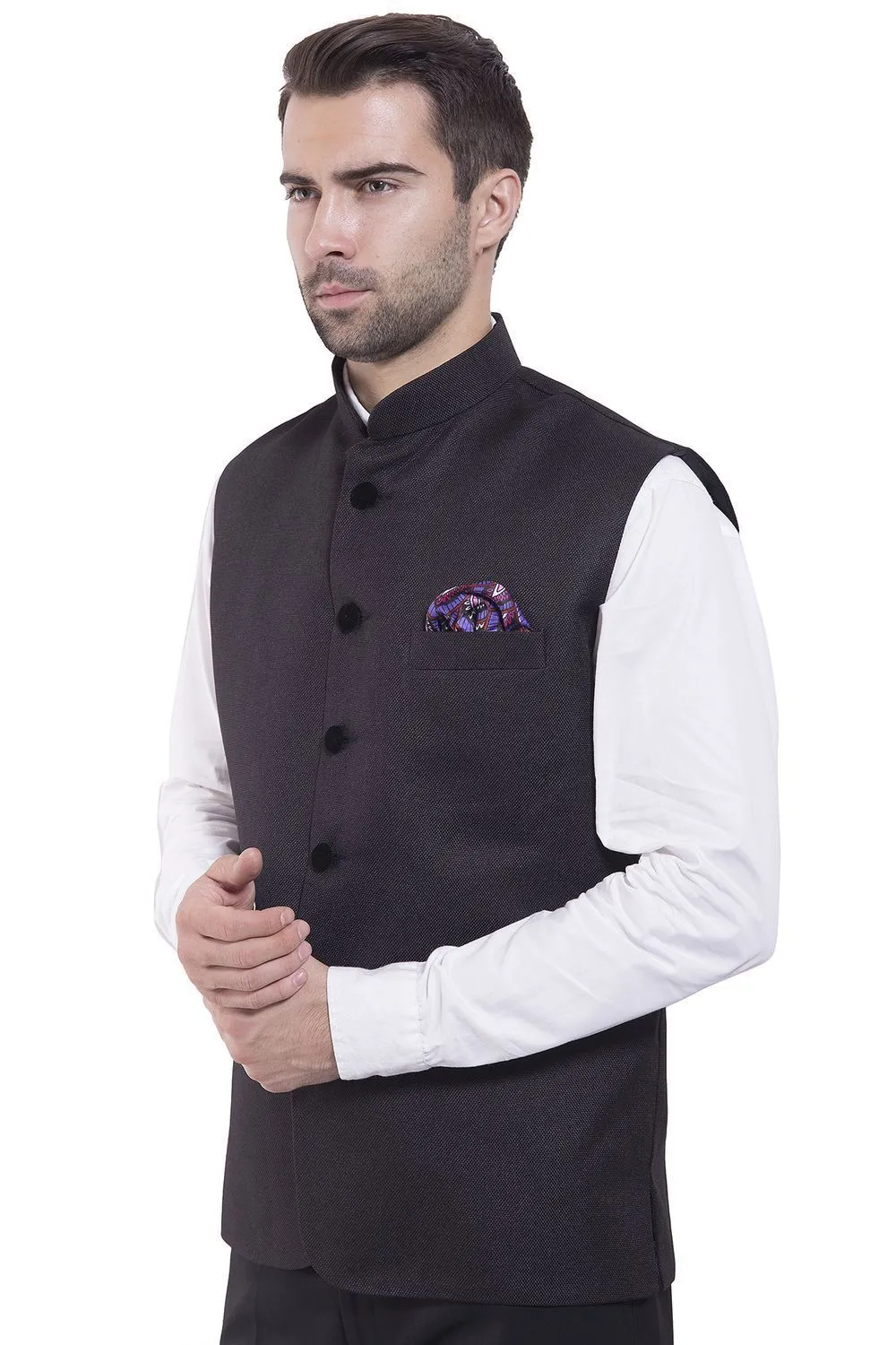Rayon Black Modi Nehru Jacket