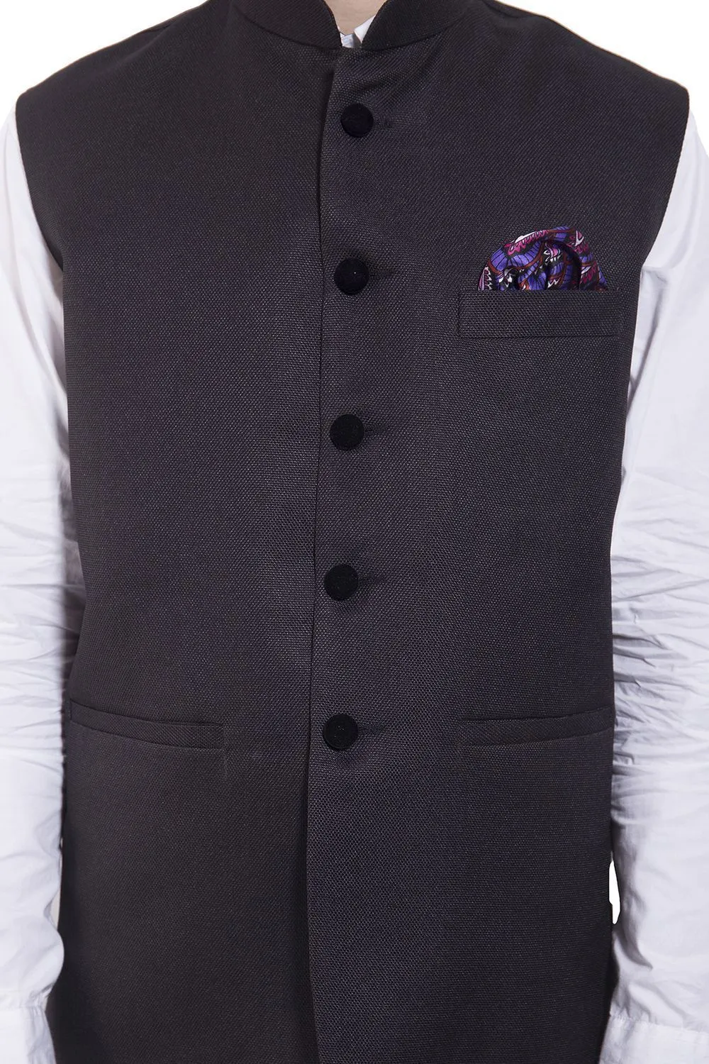 Rayon Black Modi Nehru Jacket