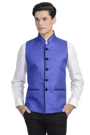Rayon Blue Modi Nehru Jacket