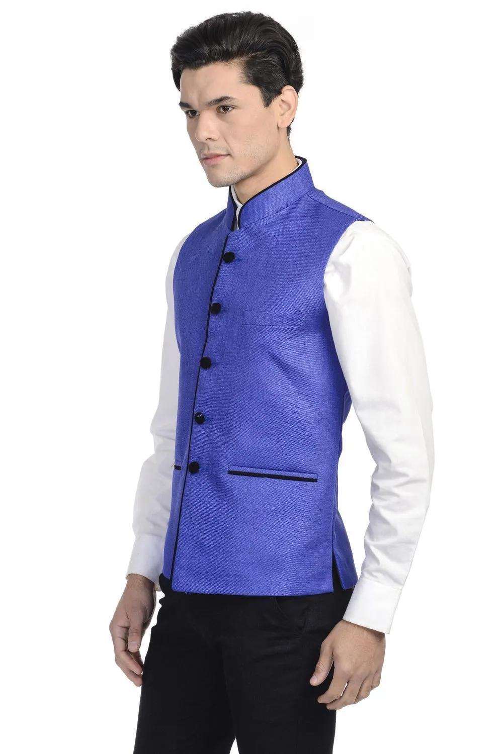 Rayon Blue Modi Nehru Jacket
