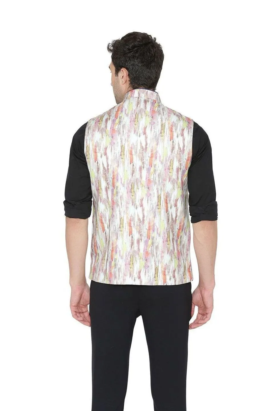 Rayon Fabric MulticolouRed Modi Nehru Jacket