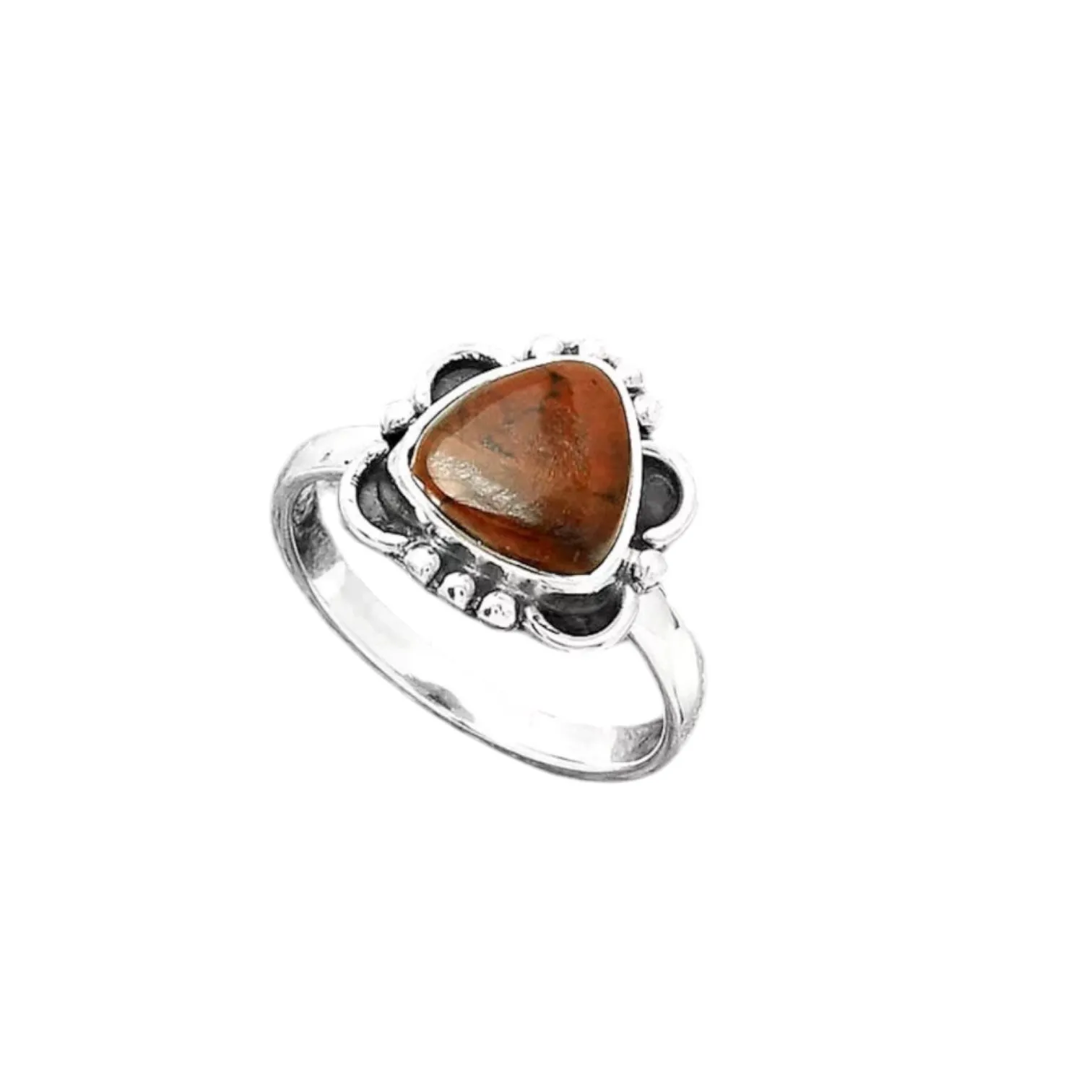 Red Moss Agate Solid 925 Sterling Silver Ring 7