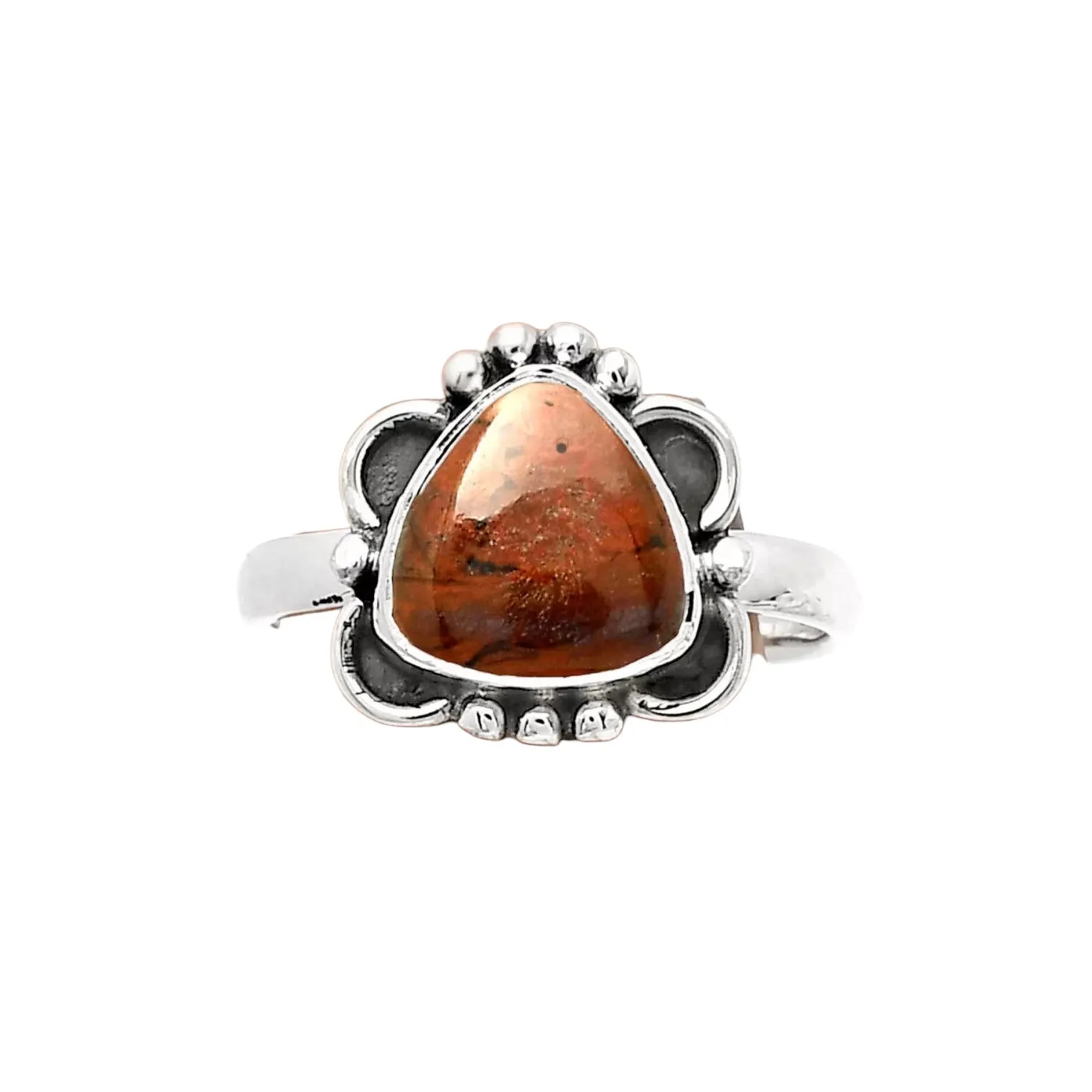 Red Moss Agate Solid 925 Sterling Silver Ring 7