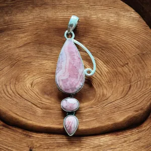 Rhodochrosite Solid 925 Sterling Silver Pendant