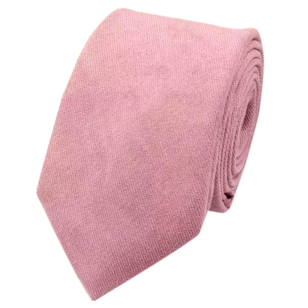 Rose Dusty Cinnamon Rose Pink Cotton Tie and Pink Floral Pocket Square Set