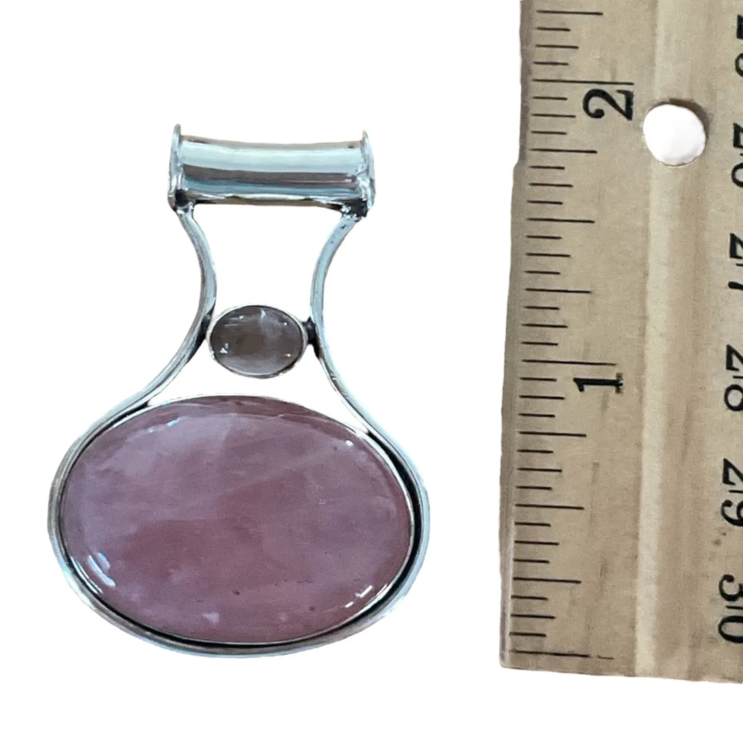 Rose Quartz Solid 925 Sterling Silver Pendant