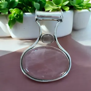 Rose Quartz Solid 925 Sterling Silver Pendant