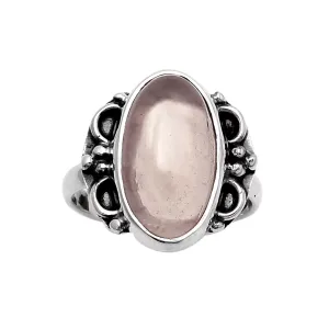 Rose Quartz Solid 925 Sterling Silver Ring 8