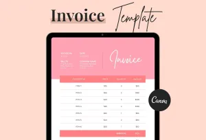 Roseberry Invoice Canva Template Printable and Editable