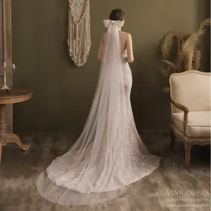 Roycebridal Big Bow Long Chapel Length Veil