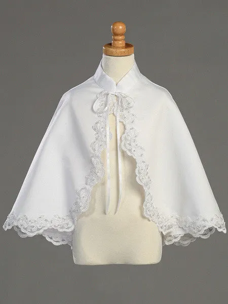 Satin Cape with Lace Trim - LT-1063