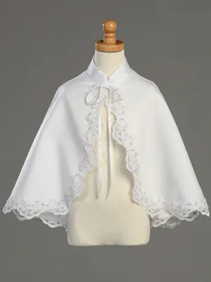 Satin Cape with Lace Trim - LT-1063