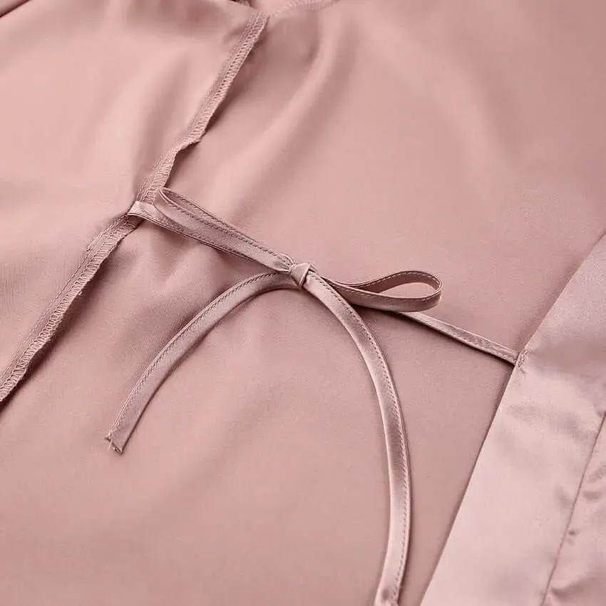 Satin Feathered Sleeved Robe