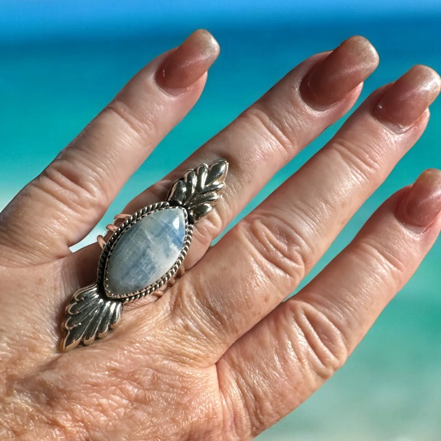 Scheelite Solid 925 Sterling Silver Ring 6.5
