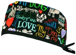 Scrub Cap Medical Surgeon Head Cover Surgical Hat Nurse Nursing Operating Room, I Love My Dog