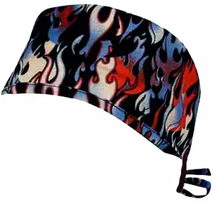 Scrub Cap Medical Surgeon Head Cover Surgical Hat Nurse Nursing Operating Room, Patriotic Tank Flames