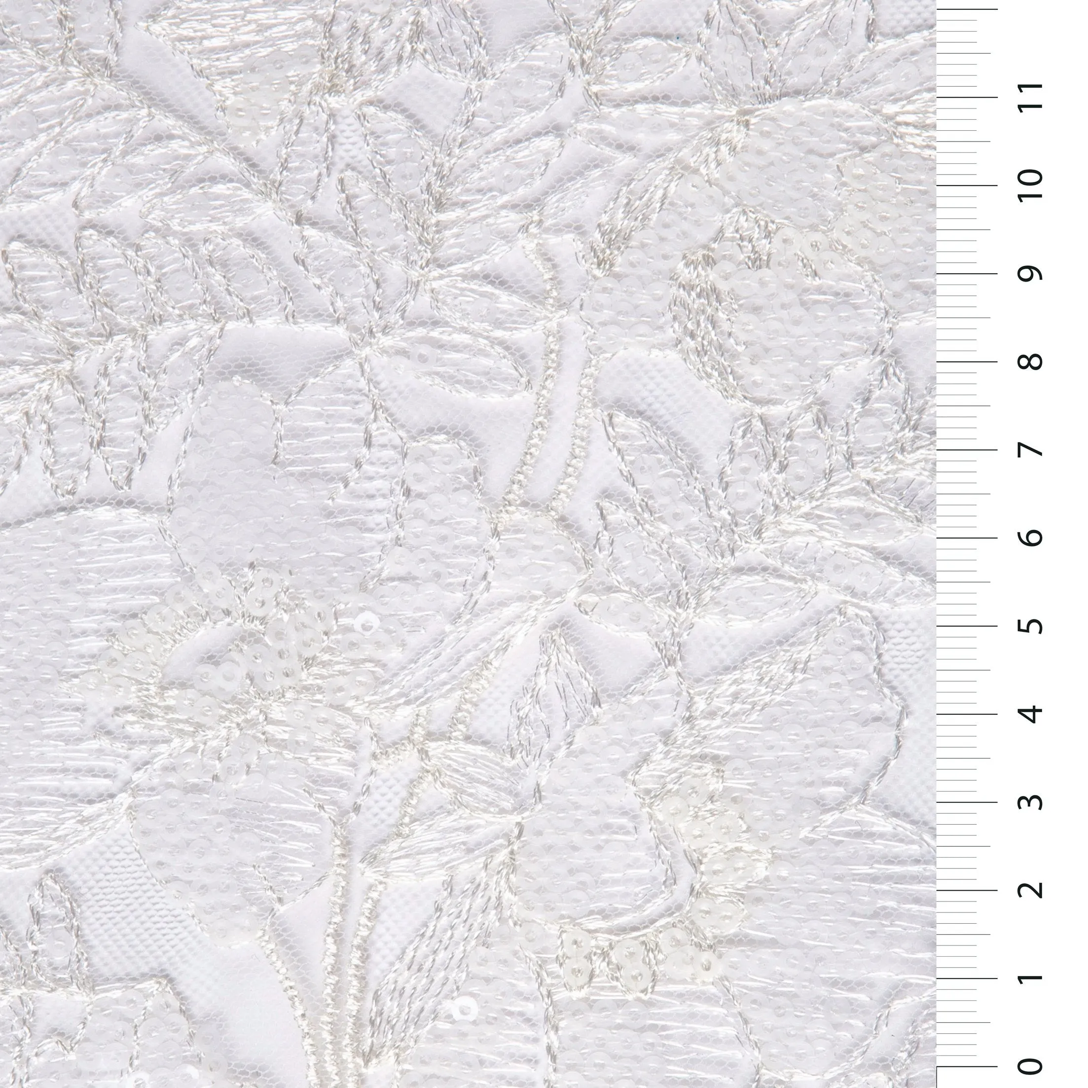 Sheer Sequin Floral Embellished Fabric