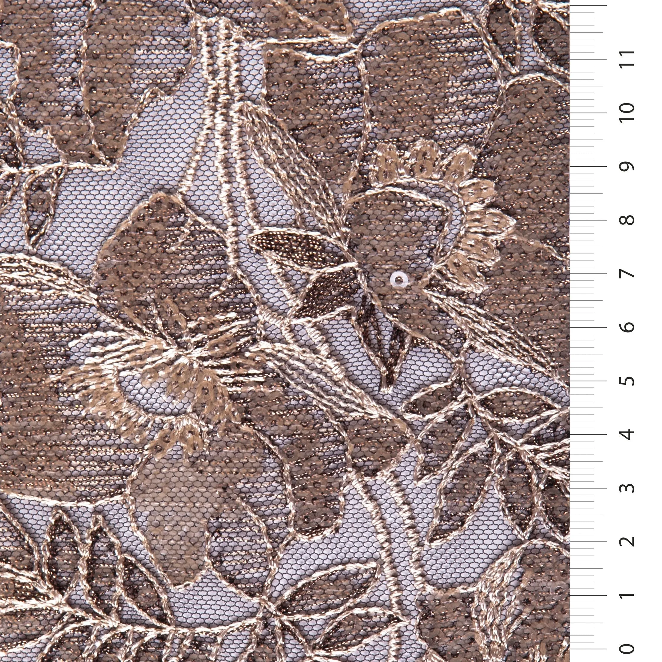 Sheer Sequin Floral Embellished Fabric