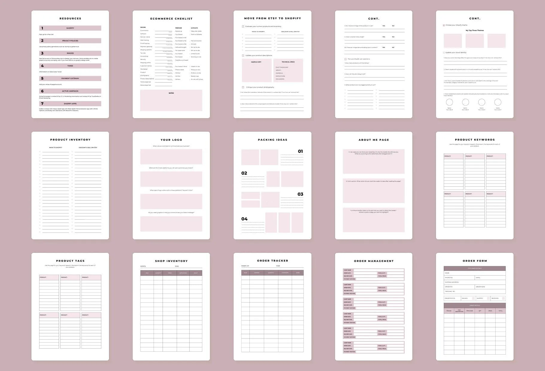 Shopify Planner Canva Template