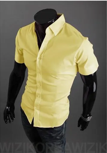 Short Sleeve Solid Business Men Shirt