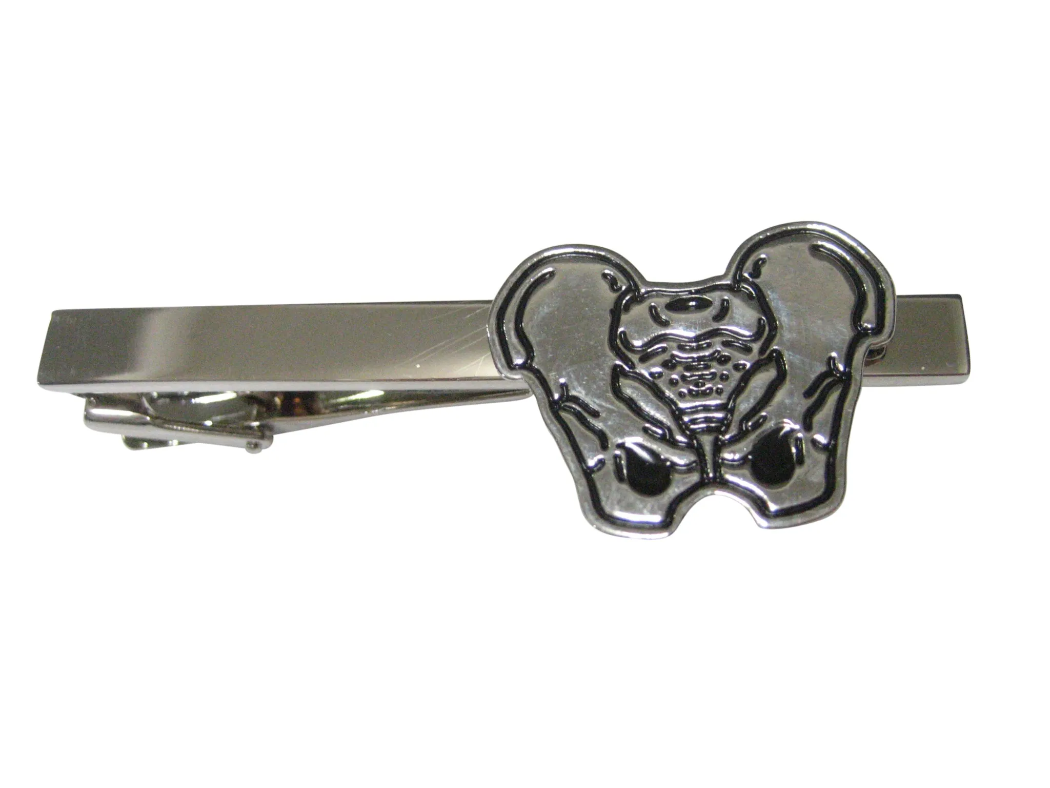 Silver Toned Anatomical Pelvis Tie Clip