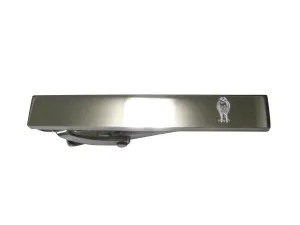 Silver Toned Etched Sleek Owl Skinny Tie Clip
