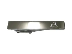 Silver Toned Etched Sleek Ship Skinny Tie Clip