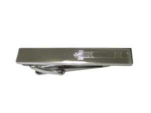 Silver Toned Etched Sleek Submarine Torpedo Skinny Tie Clip