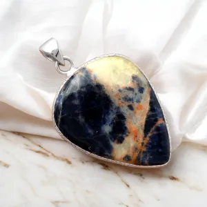 Sodalite Solid 925 Sterling Silver Pendant