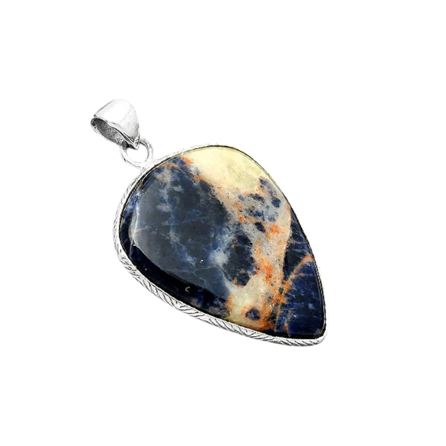 Sodalite Solid 925 Sterling Silver Pendant