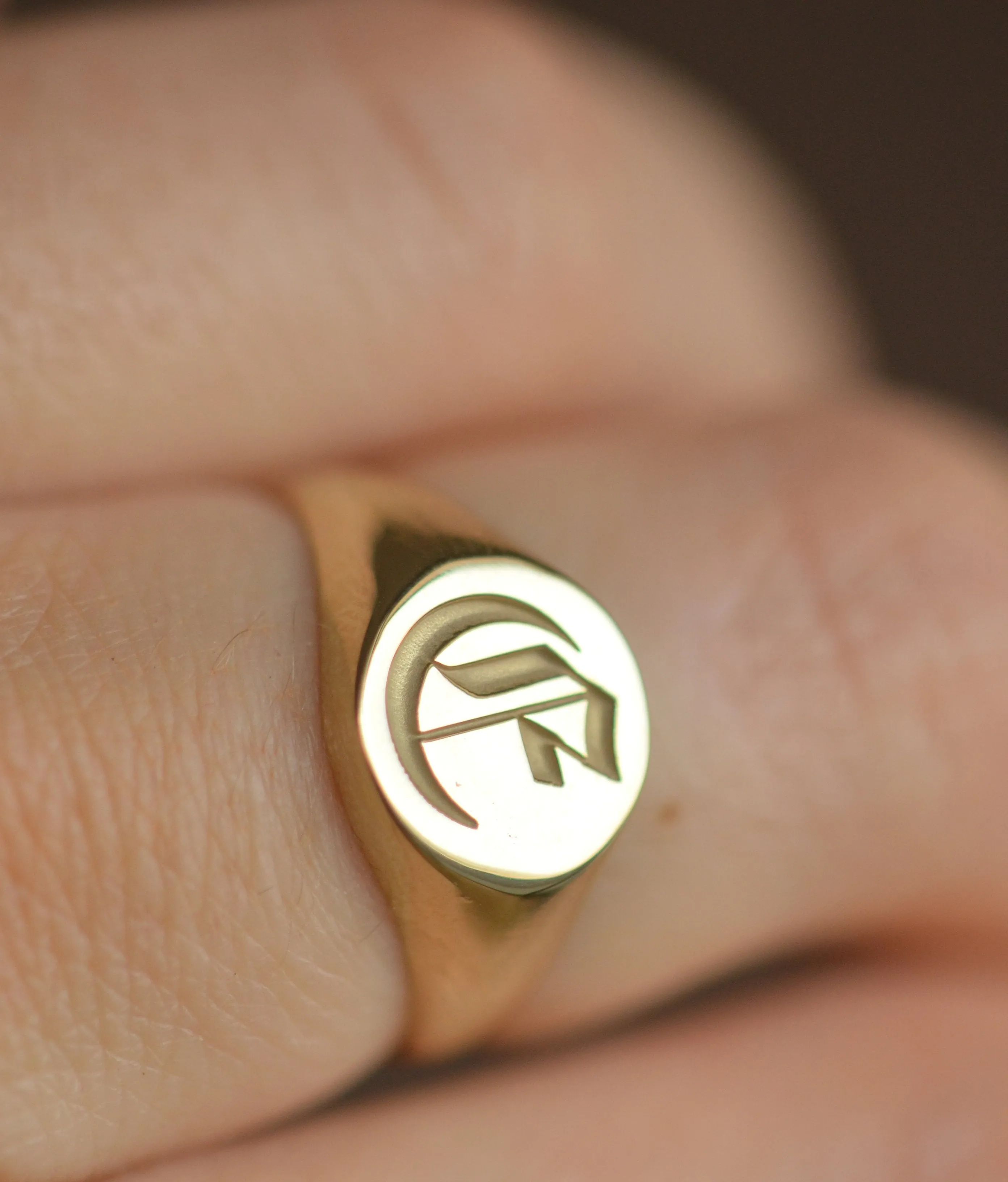 Solid Gold Monogram Signet Ring