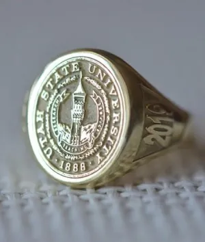 Solid Gold Utah State University Ring