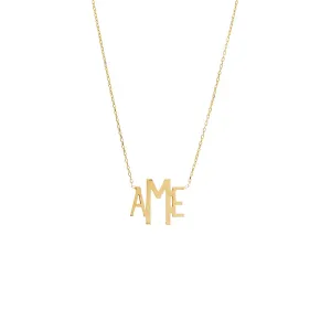 Solid Graduated Monogram Pendant Necklace
