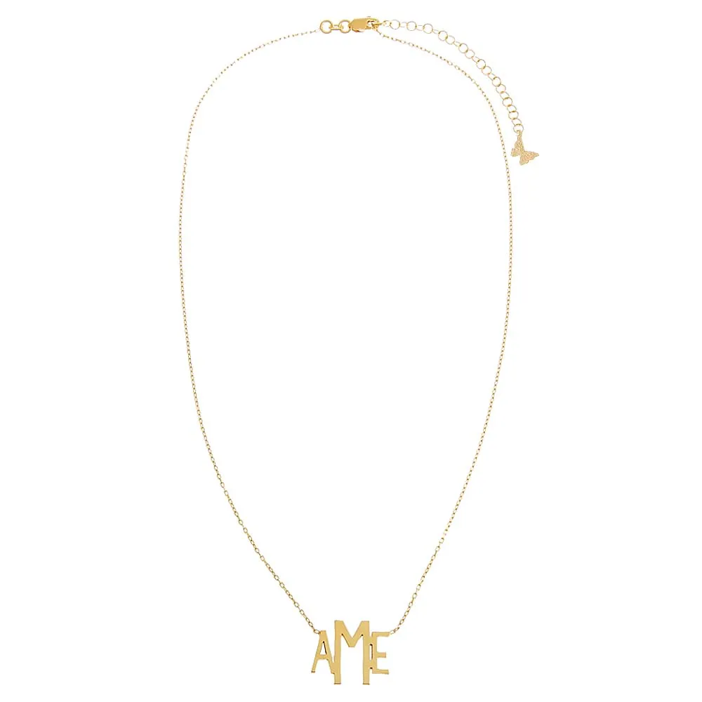 Solid Graduated Monogram Pendant Necklace
