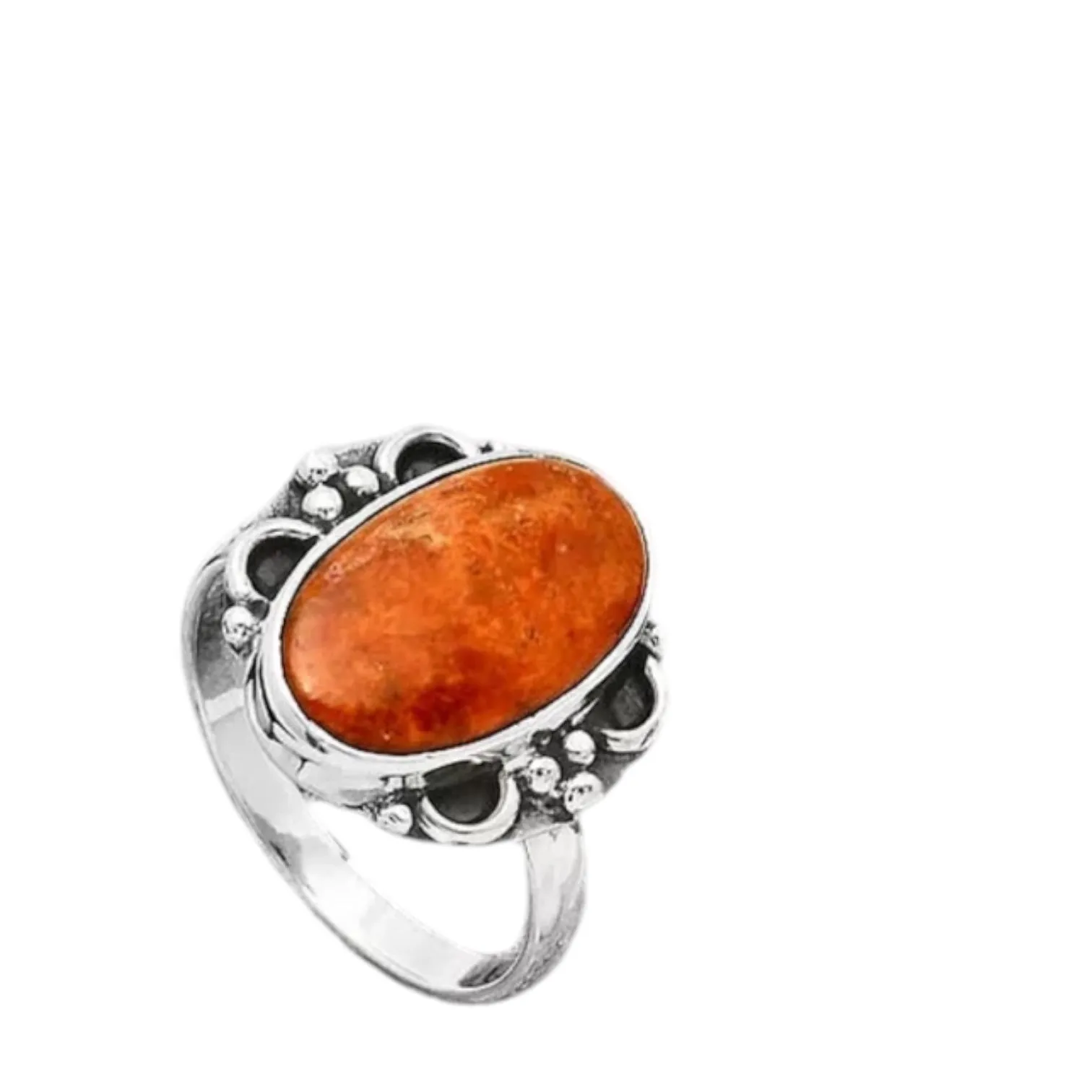 Sponge Coral Solid 925 Sterling Silver Ring 8