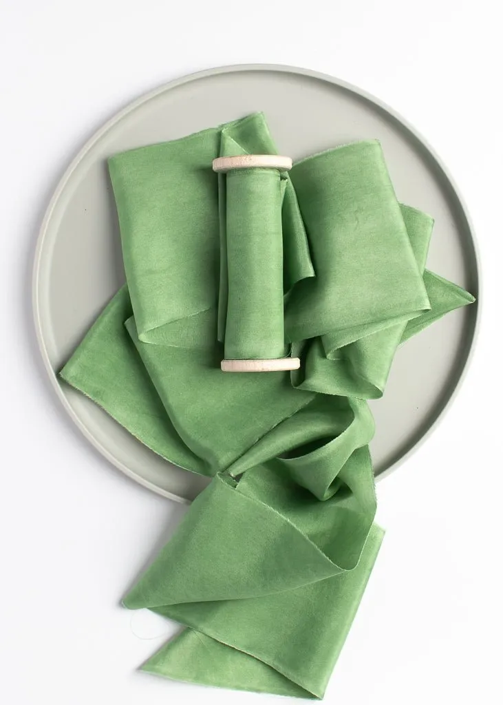 Spring Green Silk Ribbon in Habotai
