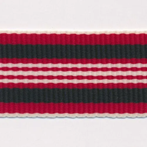 Stripe Grosgrain Ribbon #13 Red & Black & White