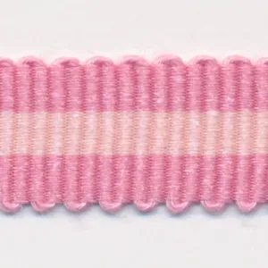 Stripe Grosgrain Ribbon #14 Cherry & Pale Pink