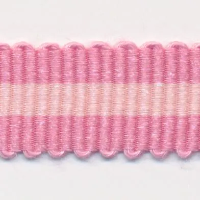 Stripe Grosgrain Ribbon #14 Cherry & Pale Pink