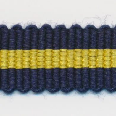 Stripe Grosgrain Ribbon #18 Night Blue & Saffron