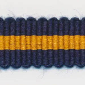 Stripe Grosgrain Ribbon #19 Night Blue & Orange
