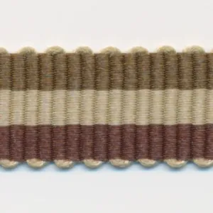 Stripe Grosgrain Ribbon #43 Mustard & Cream Khaki & Dark Brown