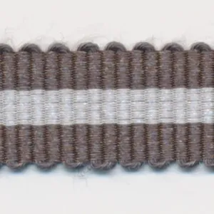 Stripe Grosgrain Ribbon #7 Carbon Gray & Off White