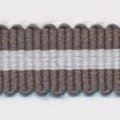 Stripe Grosgrain Ribbon #7 Carbon Gray & Off White
