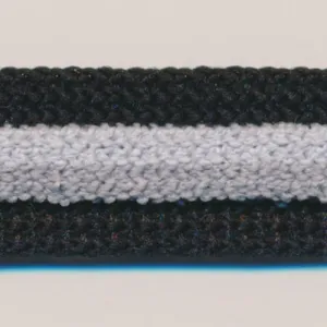 Stripe Pile Tape #14 Black & Pale Silver & Charcoal