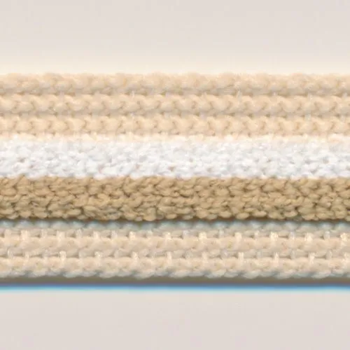 Stripe Pile Tape #2 Ivory & White & Camel