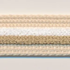 Stripe Pile Tape #2 Ivory & White & Camel